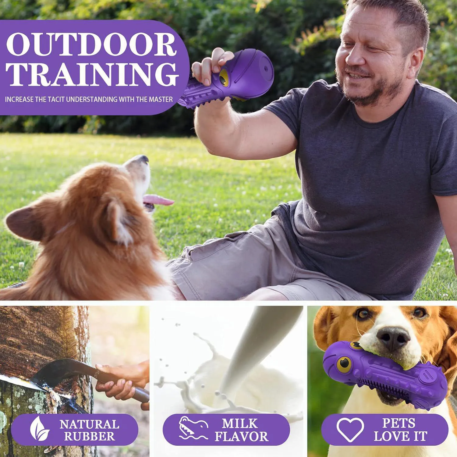 Juguete Chirriante Para Perros Grandes Con Goma Natural Resistente Y Seguro