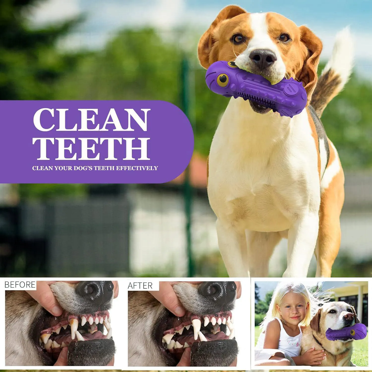 Juguete Chirriante Para Perros Grandes Con Goma Natural Resistente Y Seguro 3