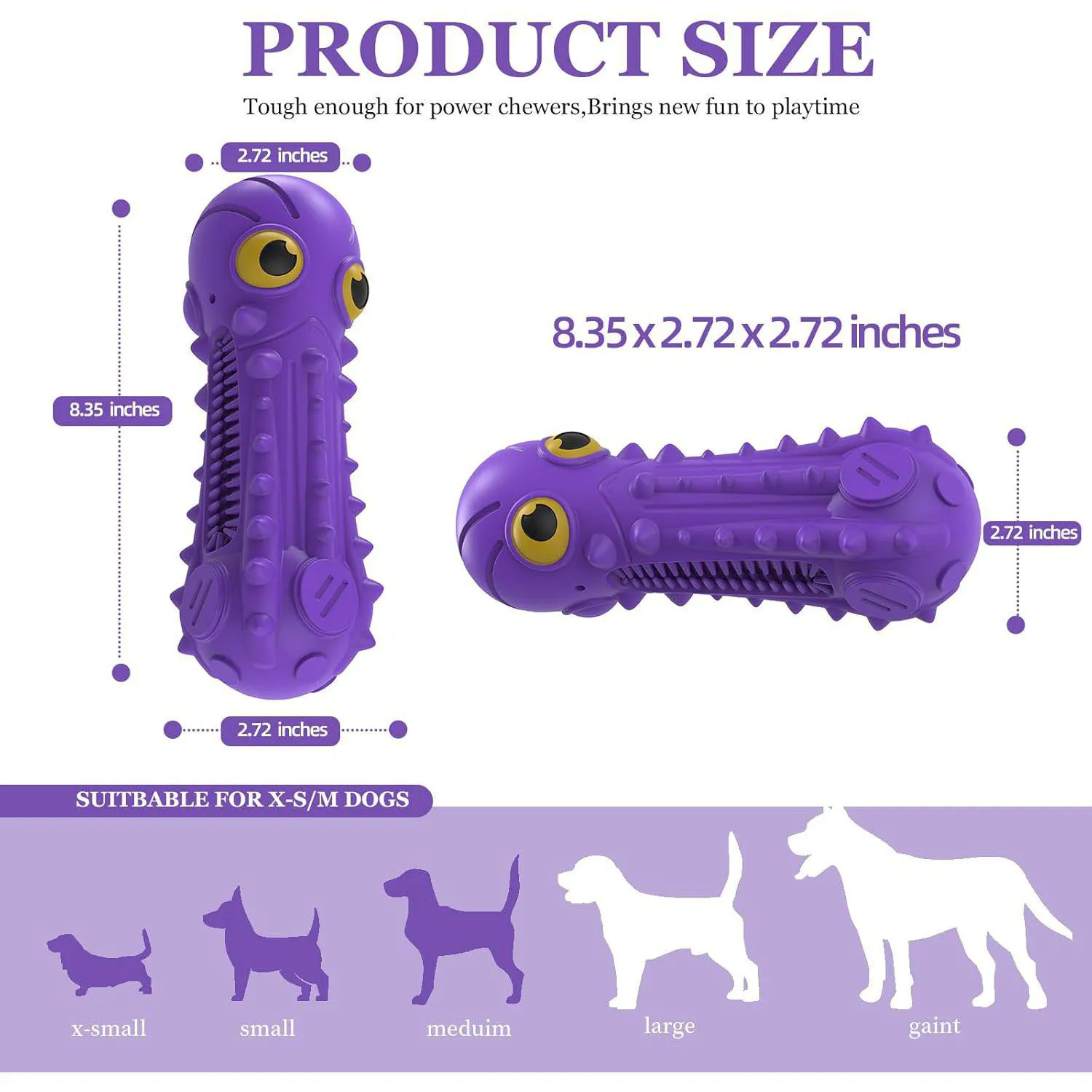Juguete Chirriante Para Perros Grandes Con Goma Natural Resistente Y Seguro 6