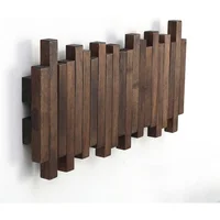 Perchero De Pared GOGREEBELL De Madera Acacia Abatible Con Cinco Ganchos
