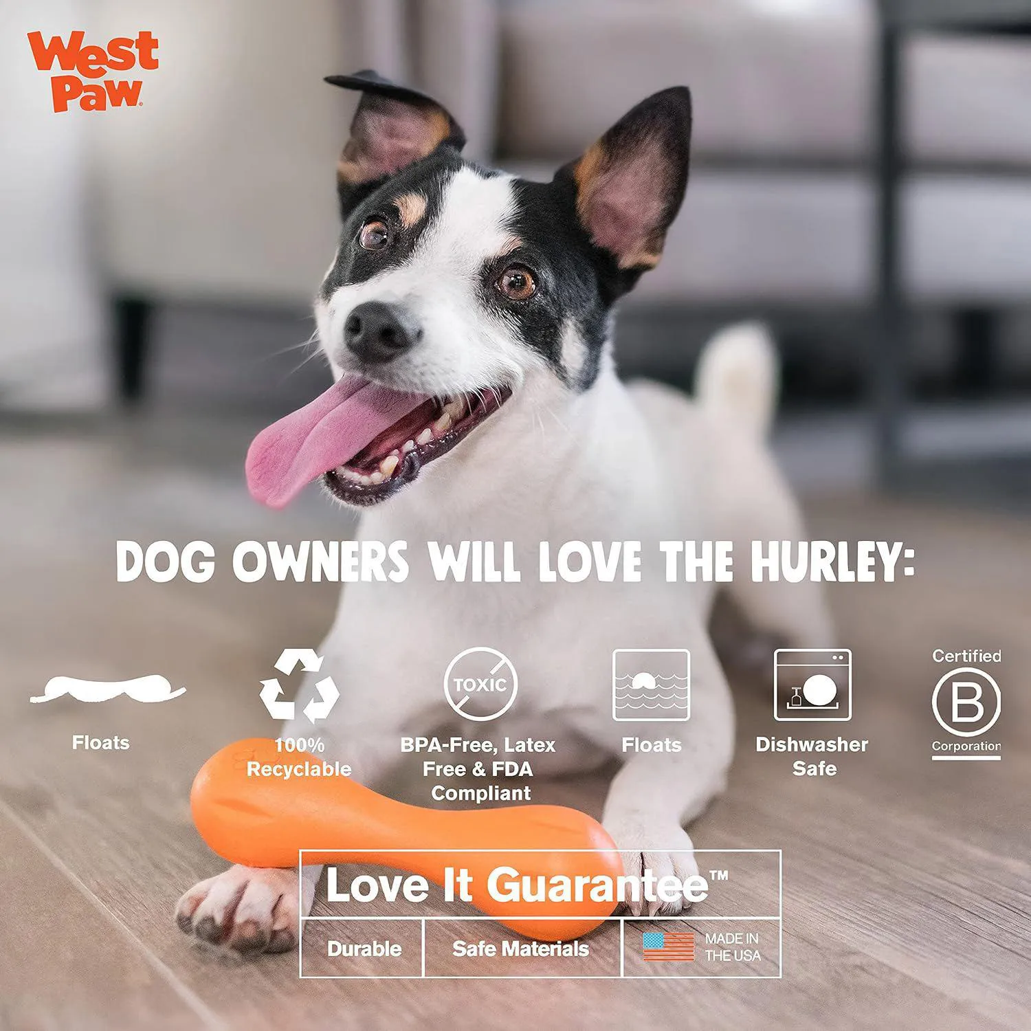 Hueso Resistente para Perros West Paw Zogoflex Hurley Color Aqua Tamaño Pequeño 3