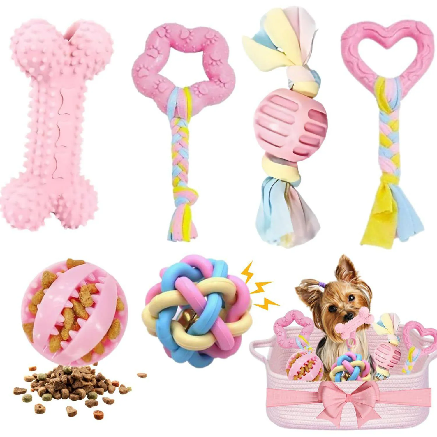 Paquete De Juguetes Masticables Para Cachorros Dentición Segura Y Duradera