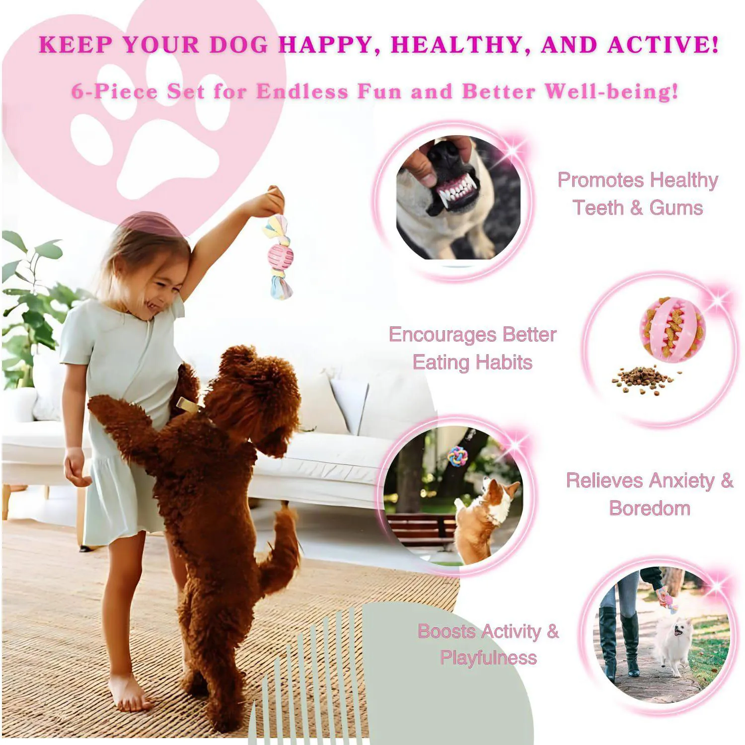 Paquete De Juguetes Masticables Para Cachorros Dentición Segura Y Duradera 3