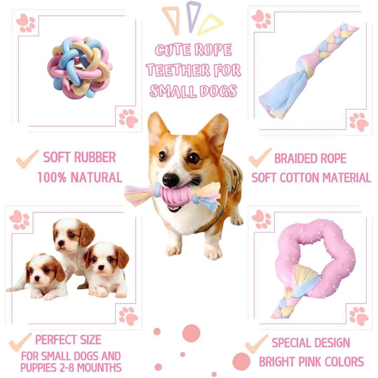 Paquete De Juguetes Masticables Para Cachorros Dentición Segura Y Duradera 7