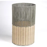 Cesta de Basura Decorativa de Mimbre Sintético para Hogar y Oficina