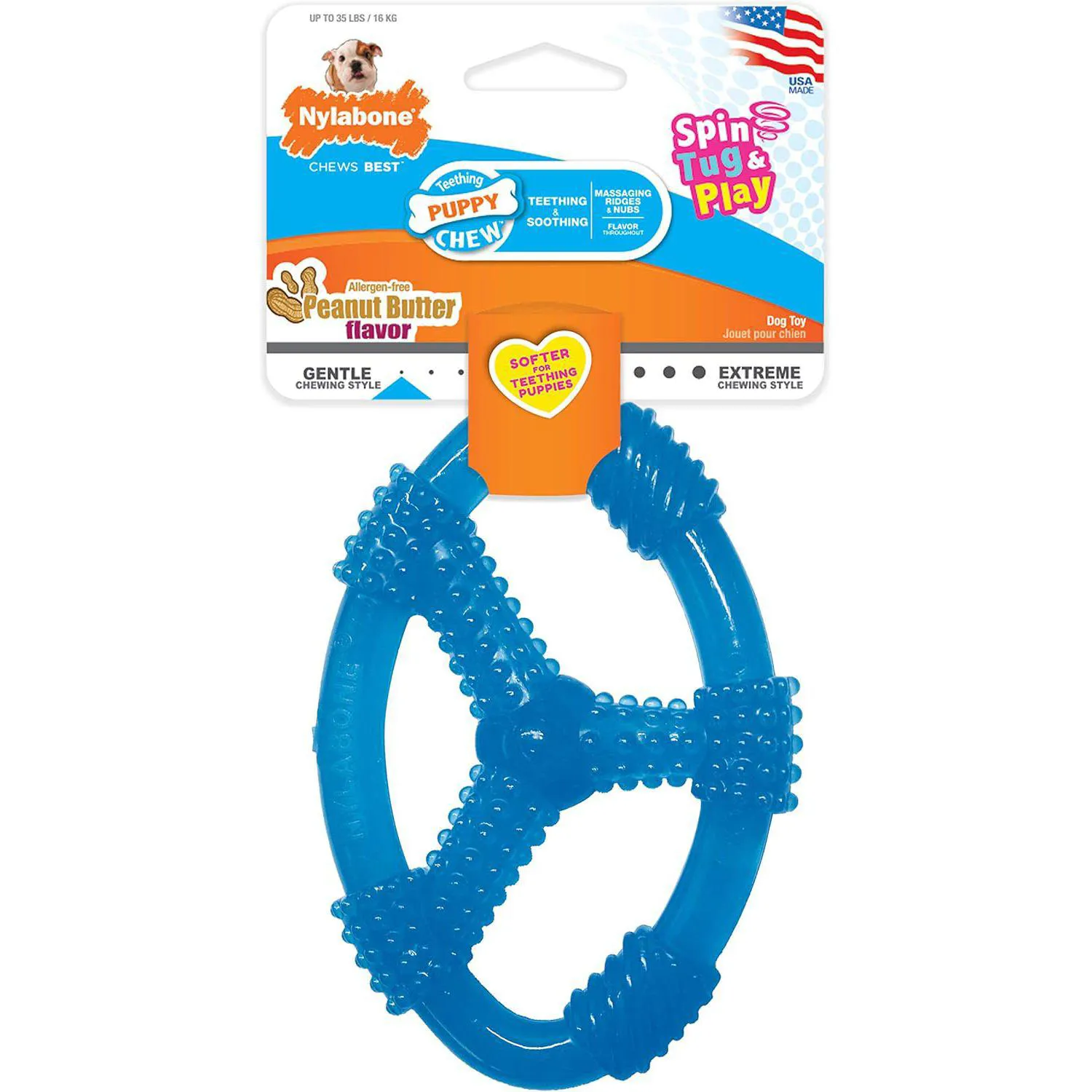 Juguete Interactivo Para Cachorros Con Sabor A Mantequilla De Maní Nylabone 8