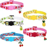 Collar Gato Weewooday Frutas Veraniegas Ajustable con Campana Removible