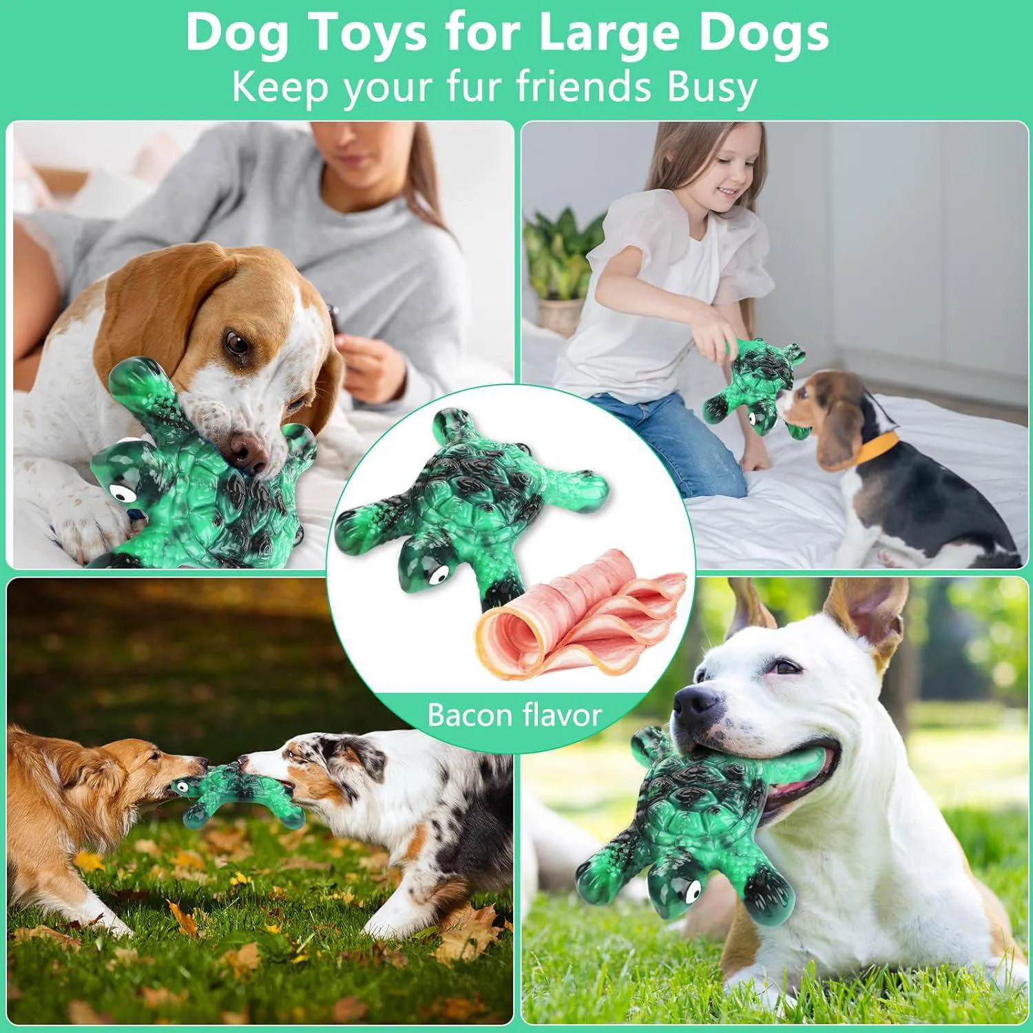 Hueso Masticable Para Perros De Nailon Resistente Con Sabor A Tocino Real 4