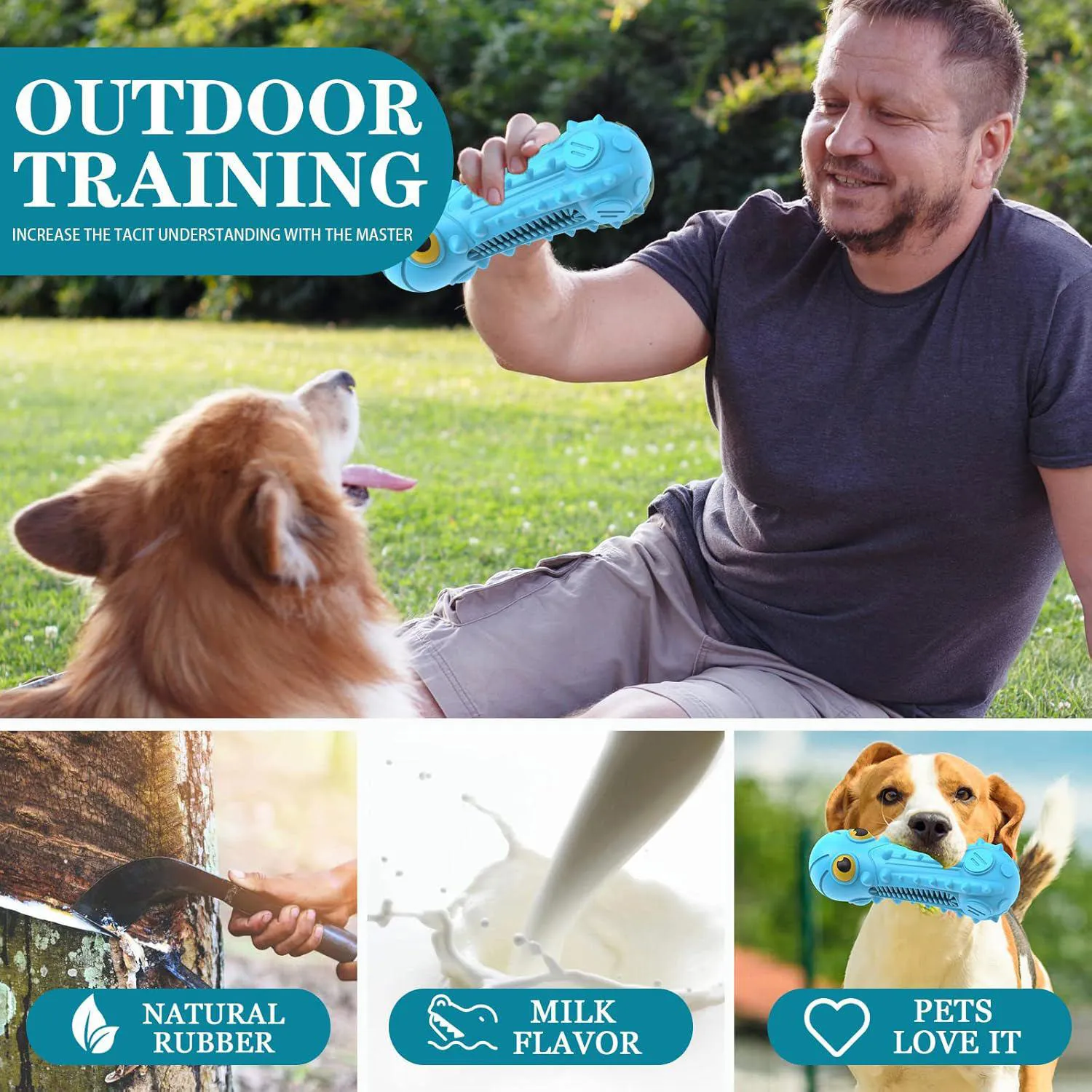 Juguete Chirriante Para Perros Grandes Con Diseño De Pulpo Y Goma Natural 5