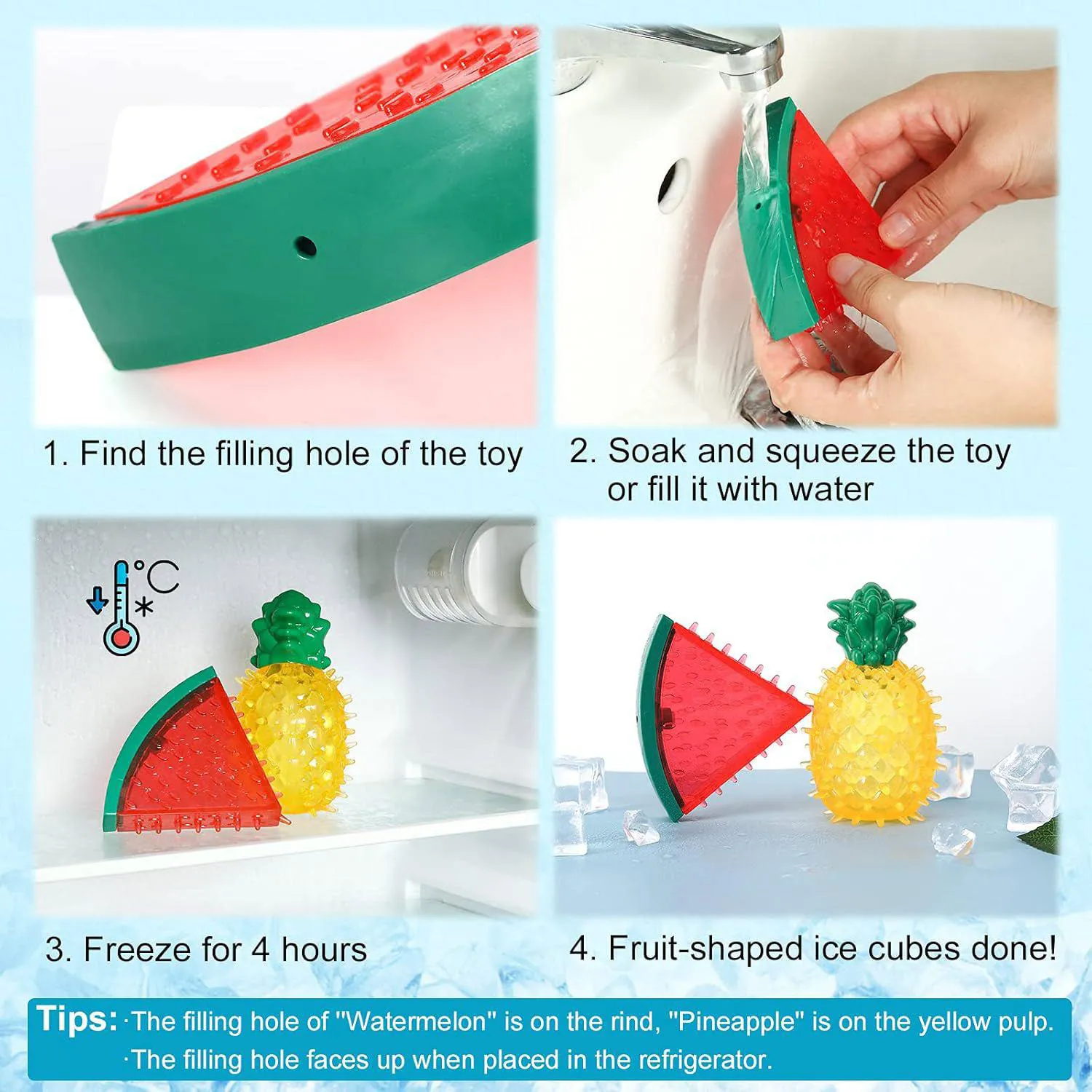 Juguetes Congelables Para Cachorros Con Forma De Sandía Y Piña Para Dentición 6