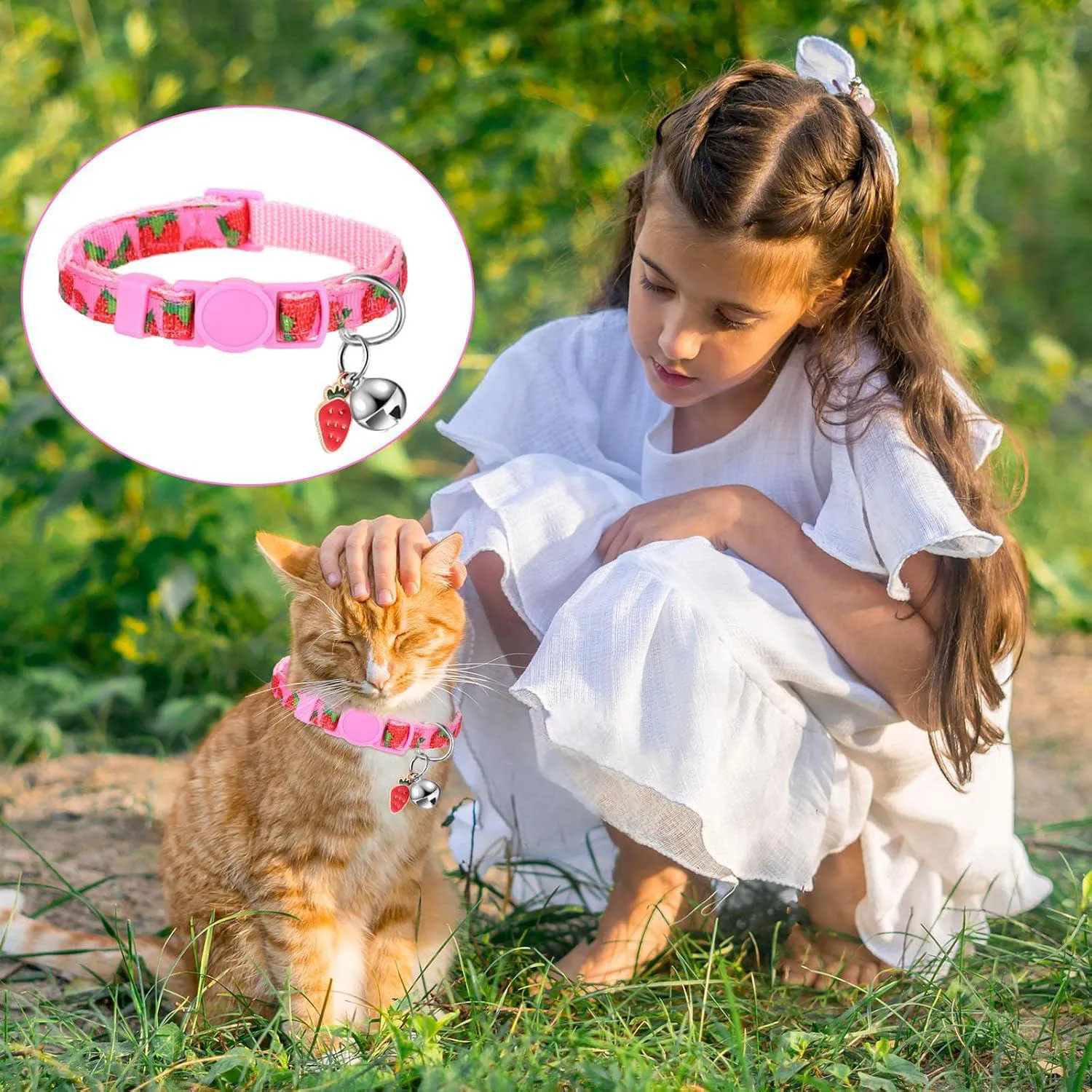 Collar Gato Frienda Frutas de Verano Ajustable con Campana Set por 12 Unidades 5