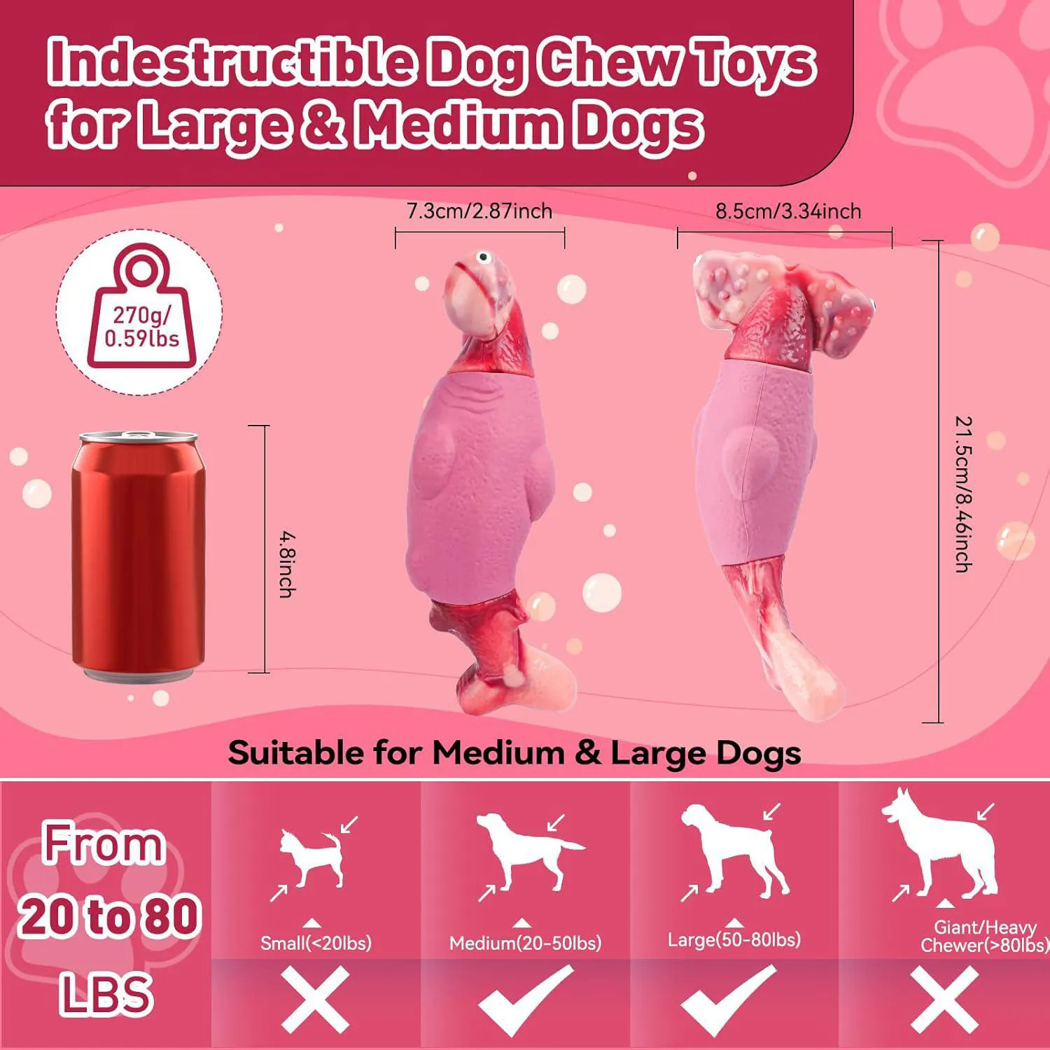 Juguete Resistente Para Perros Con Diseño De Tiburón Y Aroma A Tocino