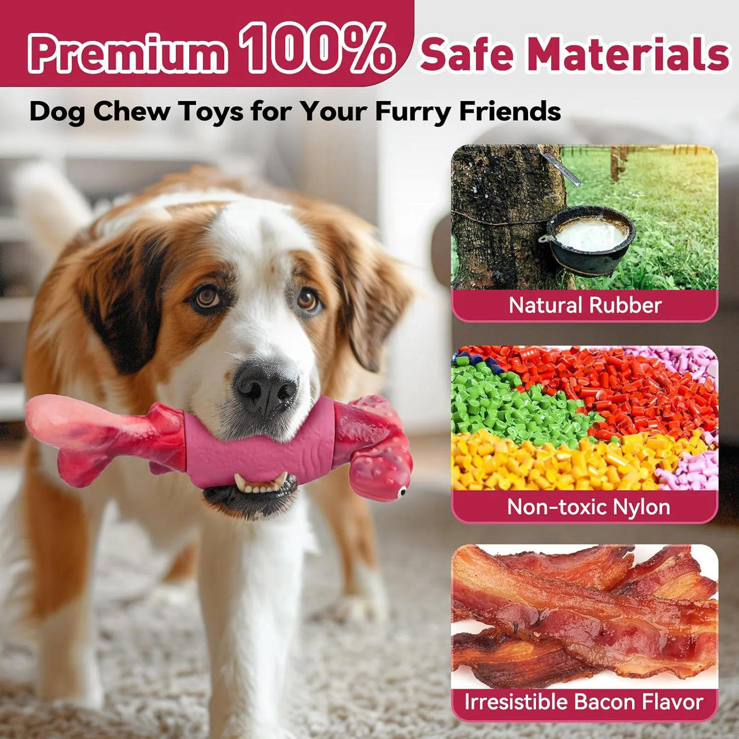 Juguete Resistente Para Perros Con Diseño De Tiburón Y Aroma A Tocino 7