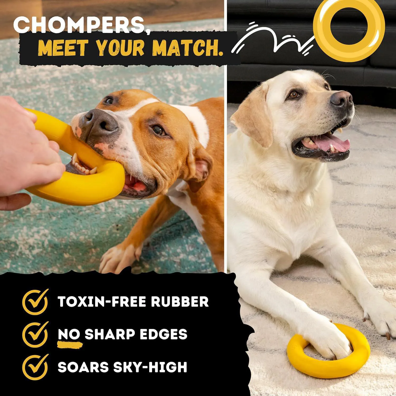 Juguete Masticable Indestructible Para Perros Grandes Con Caucho Natural Seguro 4