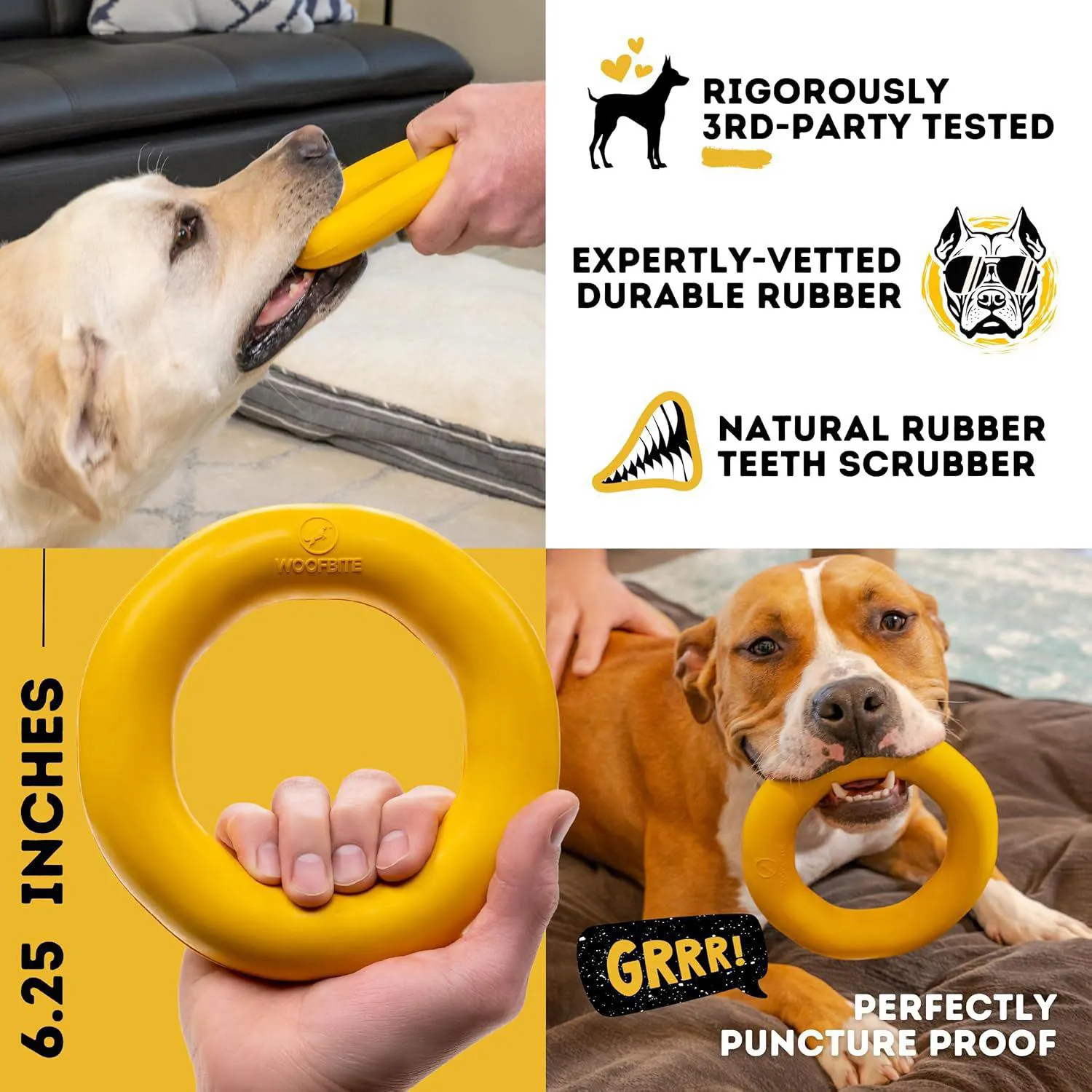 Juguete Masticable Indestructible Para Perros Grandes Con Caucho Natural Seguro 6
