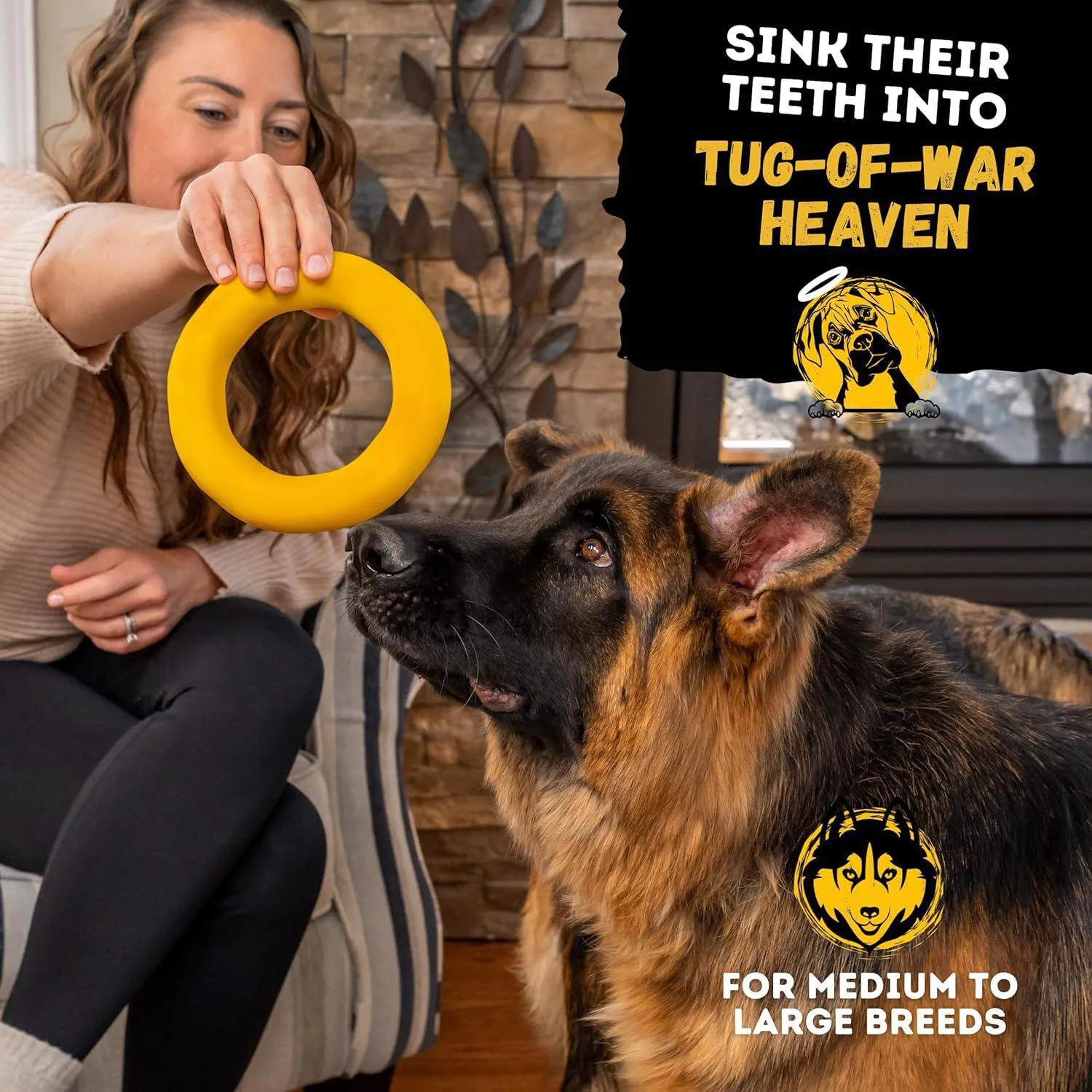 Juguete Masticable Indestructible Para Perros Grandes Con Caucho Natural Seguro 7