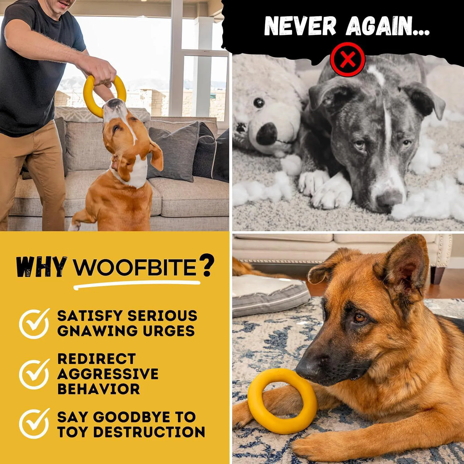 Juguete Masticable Indestructible Para Perros Grandes Con Caucho Natural Seguro 8