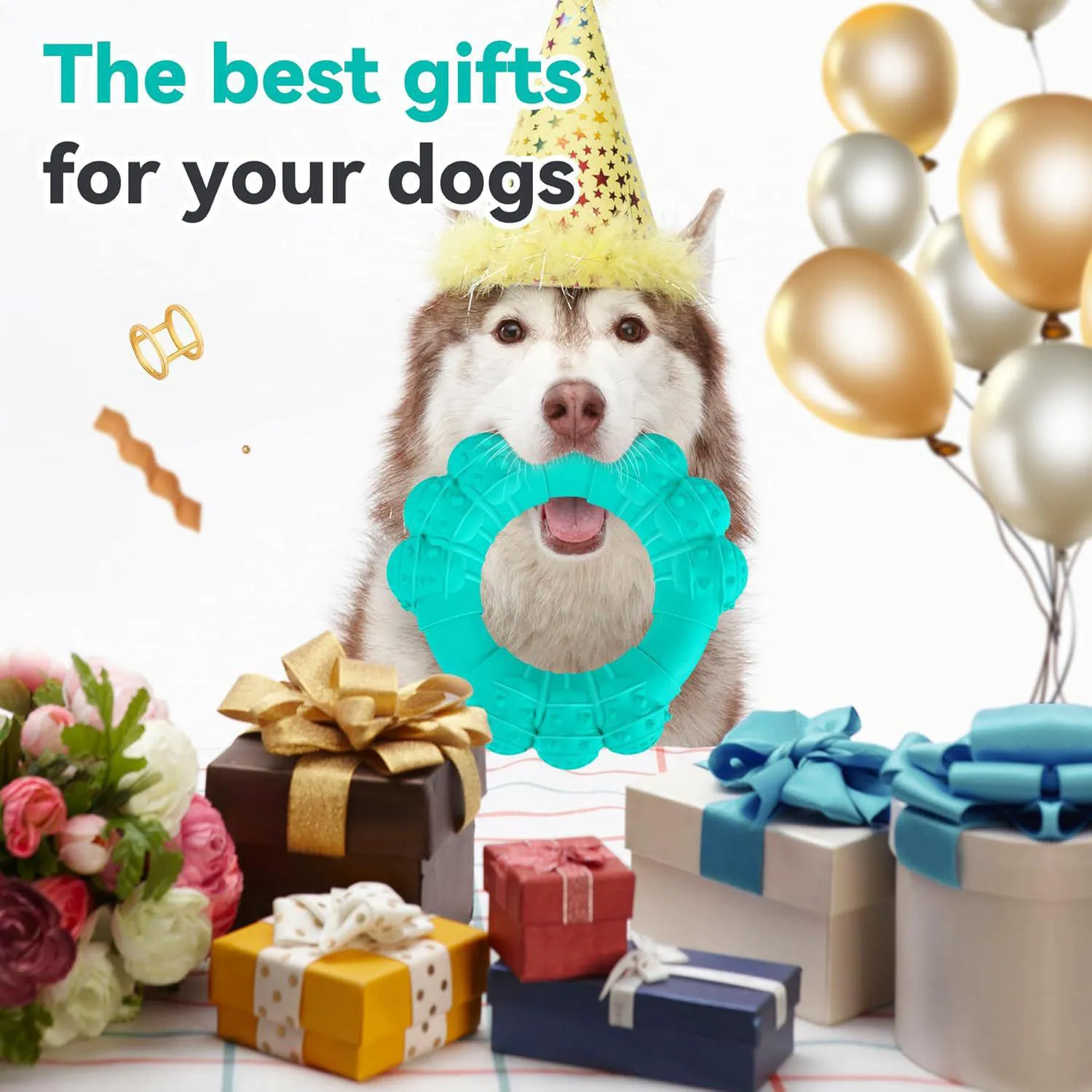Juguete Para Perros DAOZIJI Que Resiste Mordidas Y Limpia Dientes Con Sabor A Carne 8