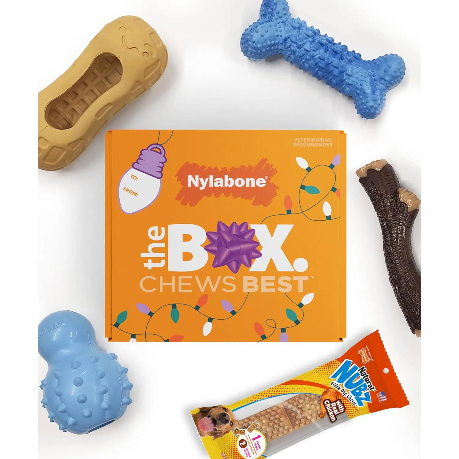 Caja De Regalo Para Perros Con Juguetes Masticables Y Golosina Natural