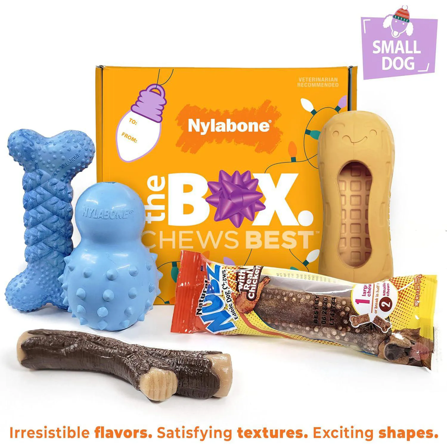 Caja De Regalo Para Perros Con Juguetes Masticables Y Golosina Natural 3