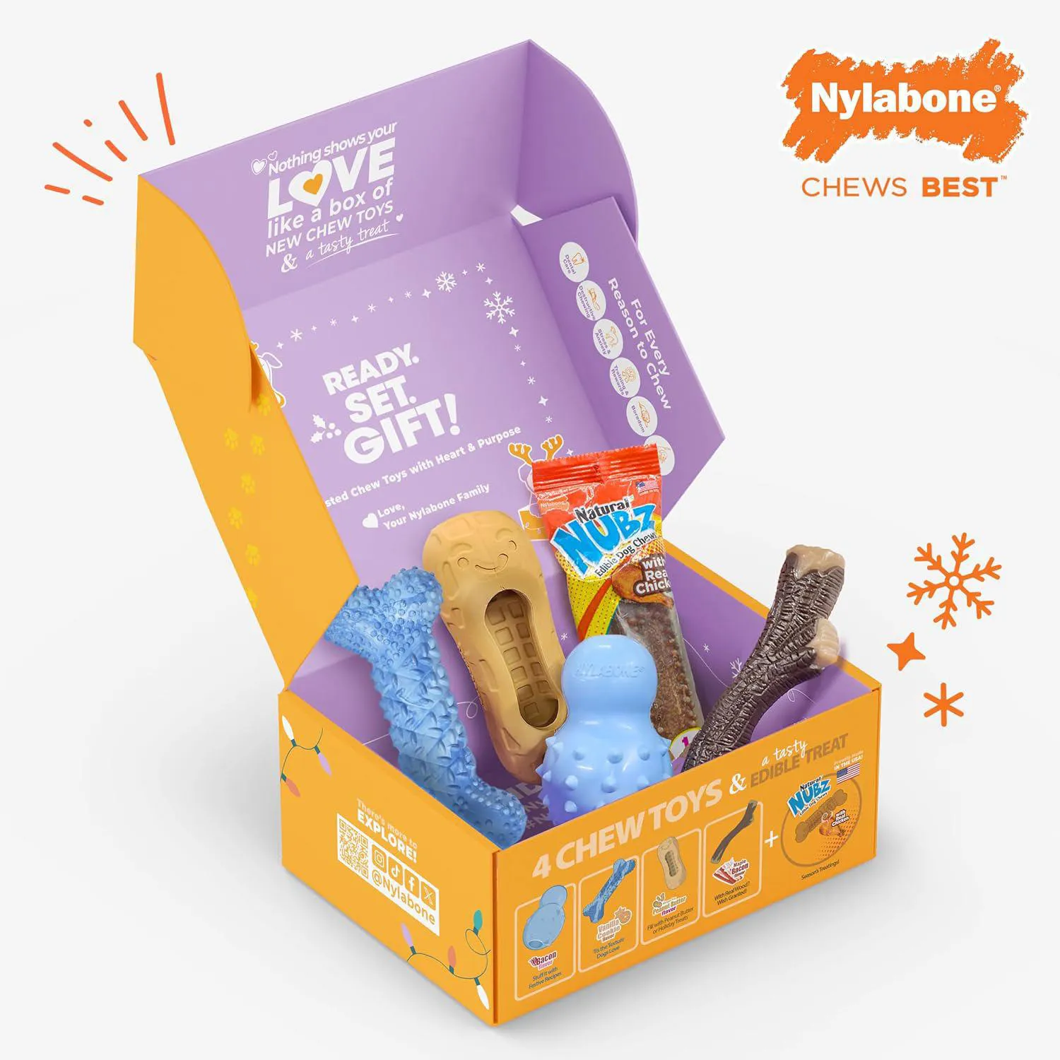 Caja De Regalo Para Perros Con Juguetes Masticables Y Golosina Natural 9