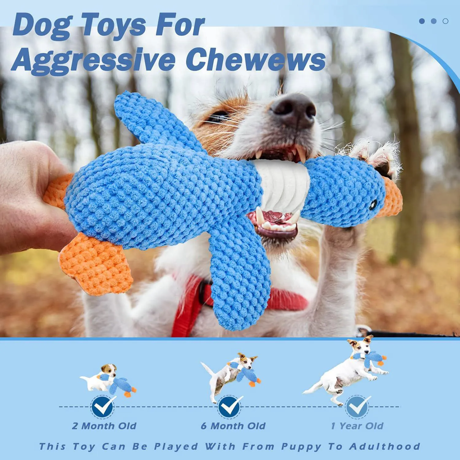 Paquete De Juguetes De Felpa Para Perros Con Diseño De Ganso Resistente Y Chirriante 3