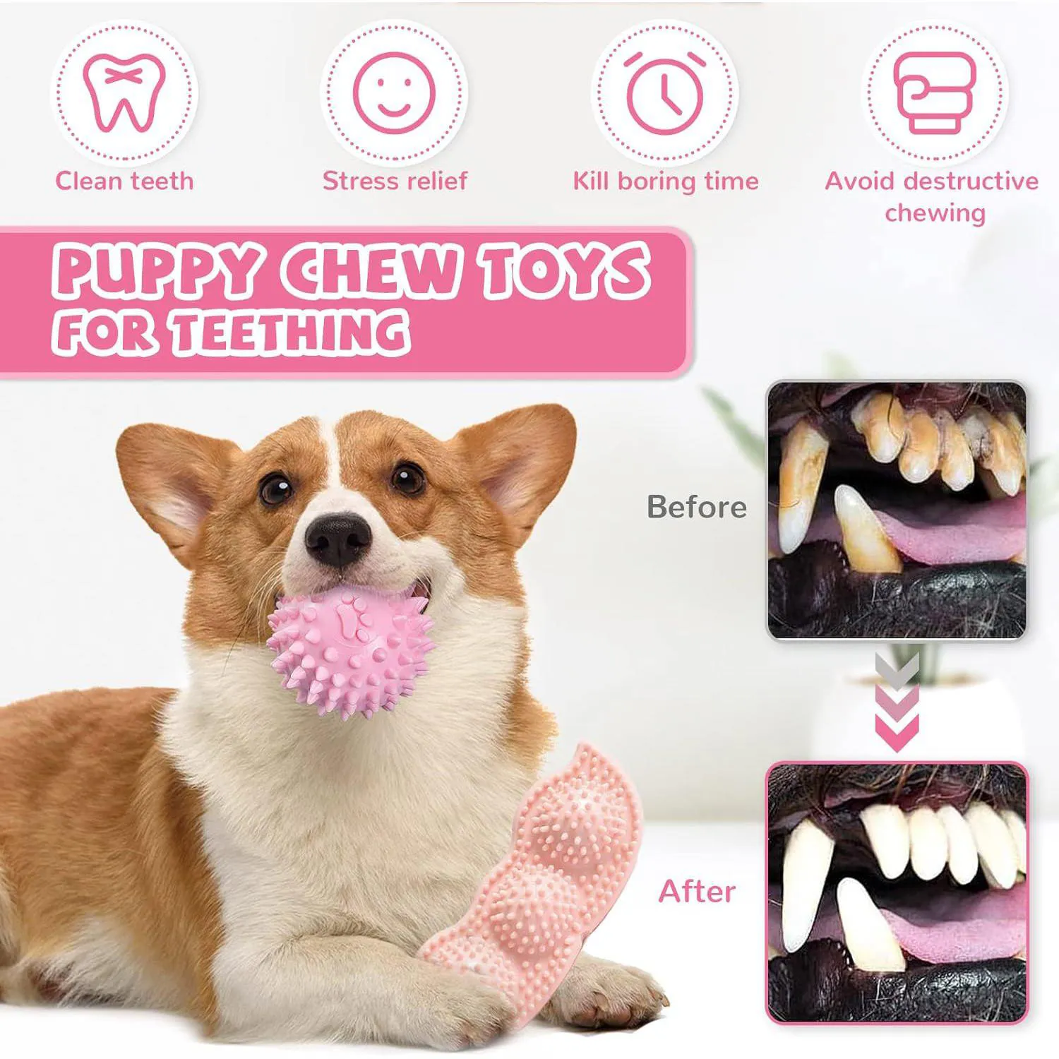 Paquete De Juguetes Para Cachorros Con Dentición Segura Y Diseño Interactivo 4