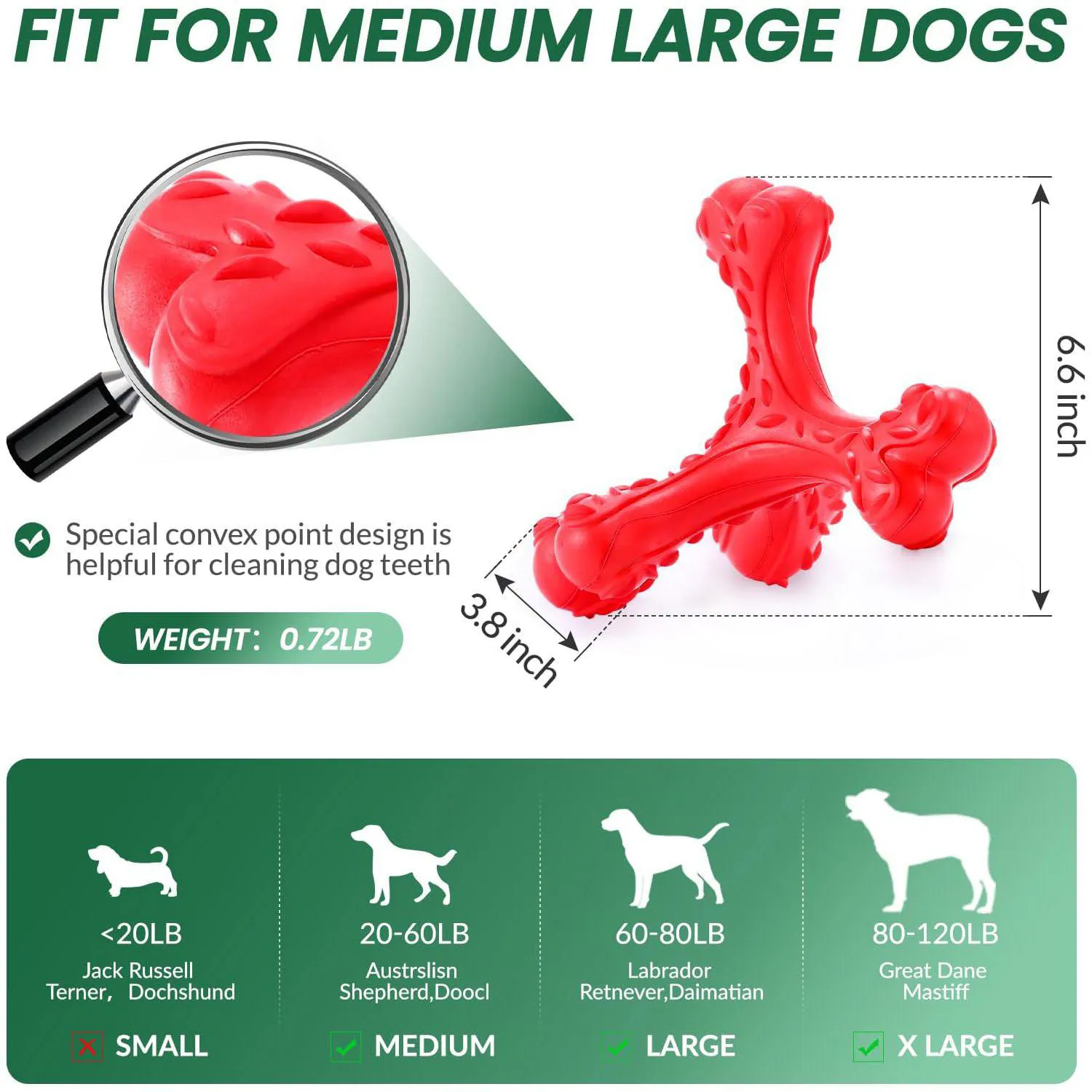 Juguete De Hueso Resistente Para Perros Grandes Con Limpieza Dental