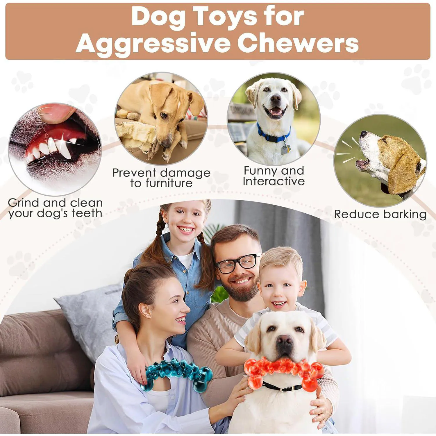 Juguete Resistente Para Perros Masticadores Agresivos Con Sabor A Leche 5