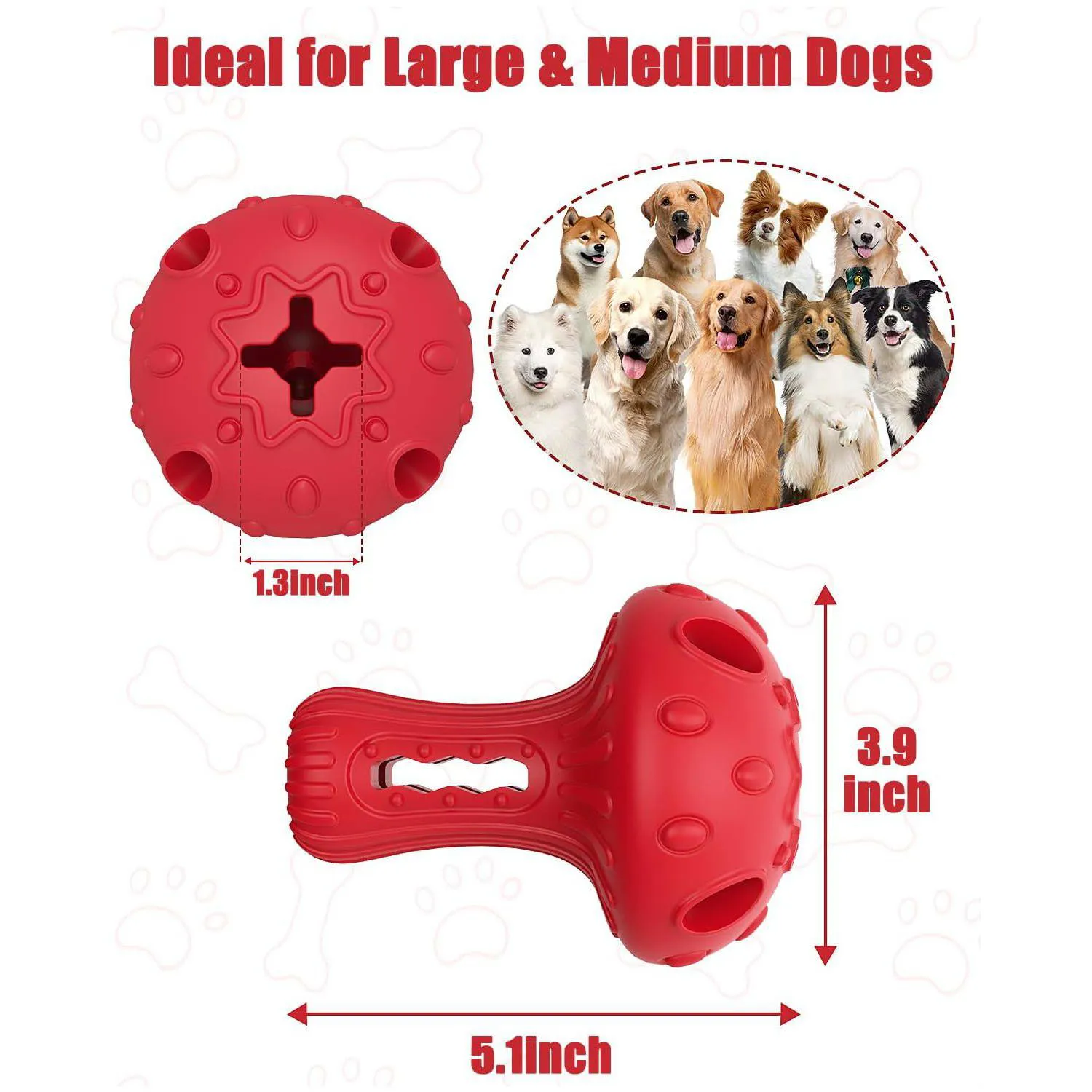 Juguete Interactivo Para Perros Con Forma De Hongo Y Dispensador De Golosinas 4