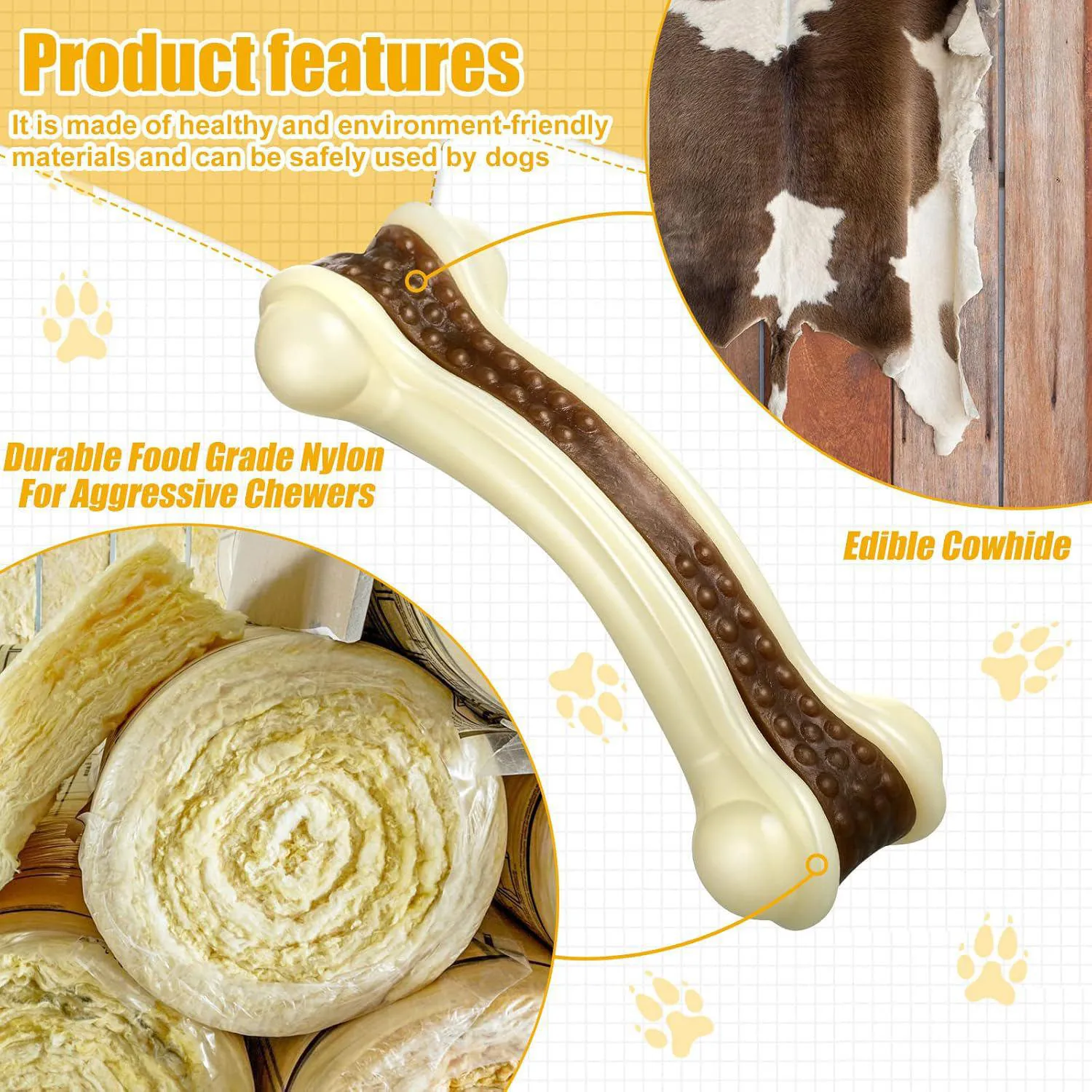 Juguetes Masticables Para Perros Con Sabor A Carne Paquete De Dos Huesos Resistentes 3