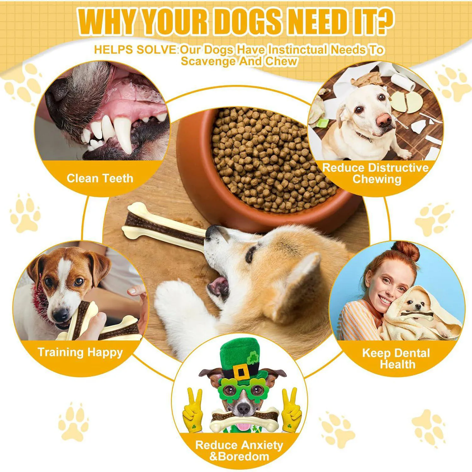 Juguetes Masticables Para Perros Con Sabor A Carne Paquete De Dos Huesos Resistentes 4