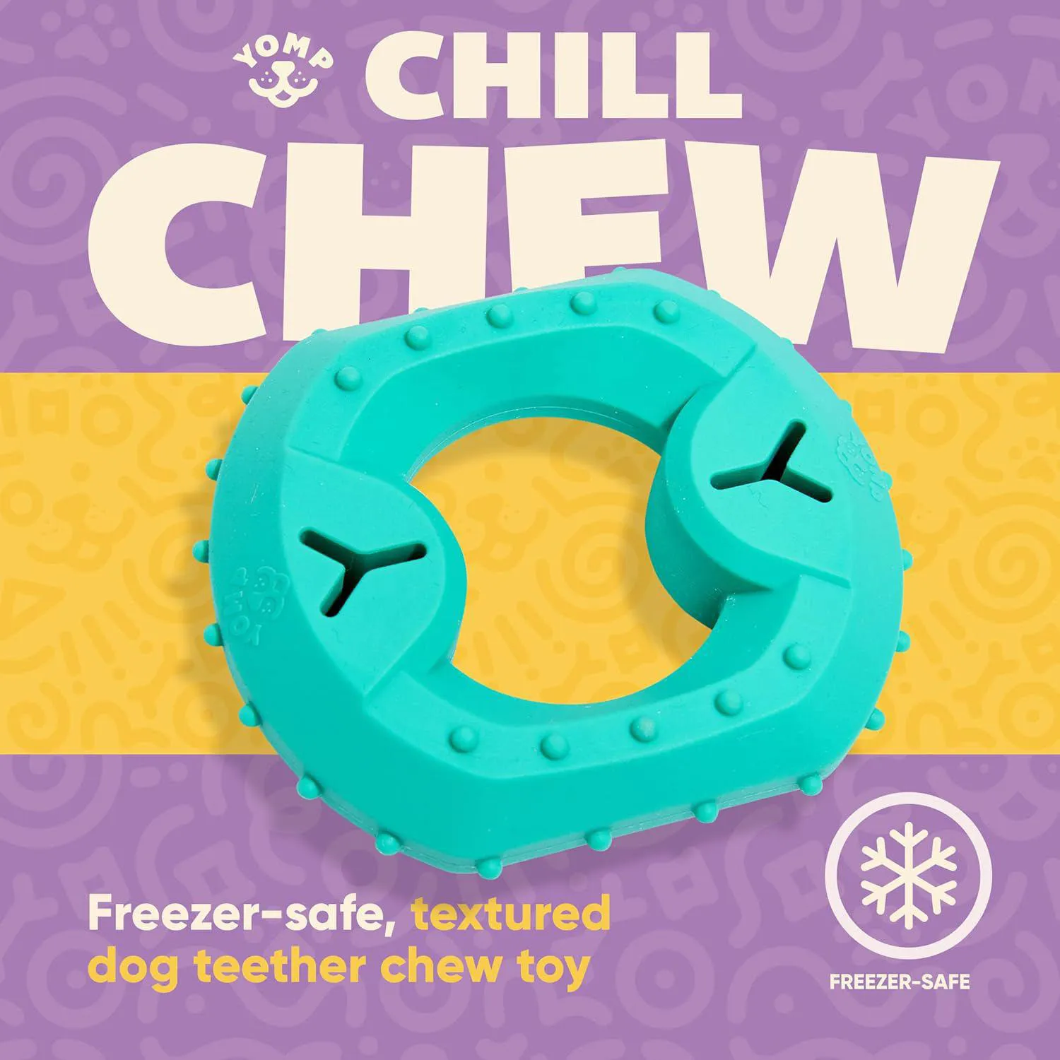 Juguete Para Perros Yomp ChillChew Que Se Congela Y Alivia La Dentición