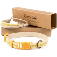 Collar Pettsie Para Gato y Pulsera de Amistad a Juego Ajustable Algodón