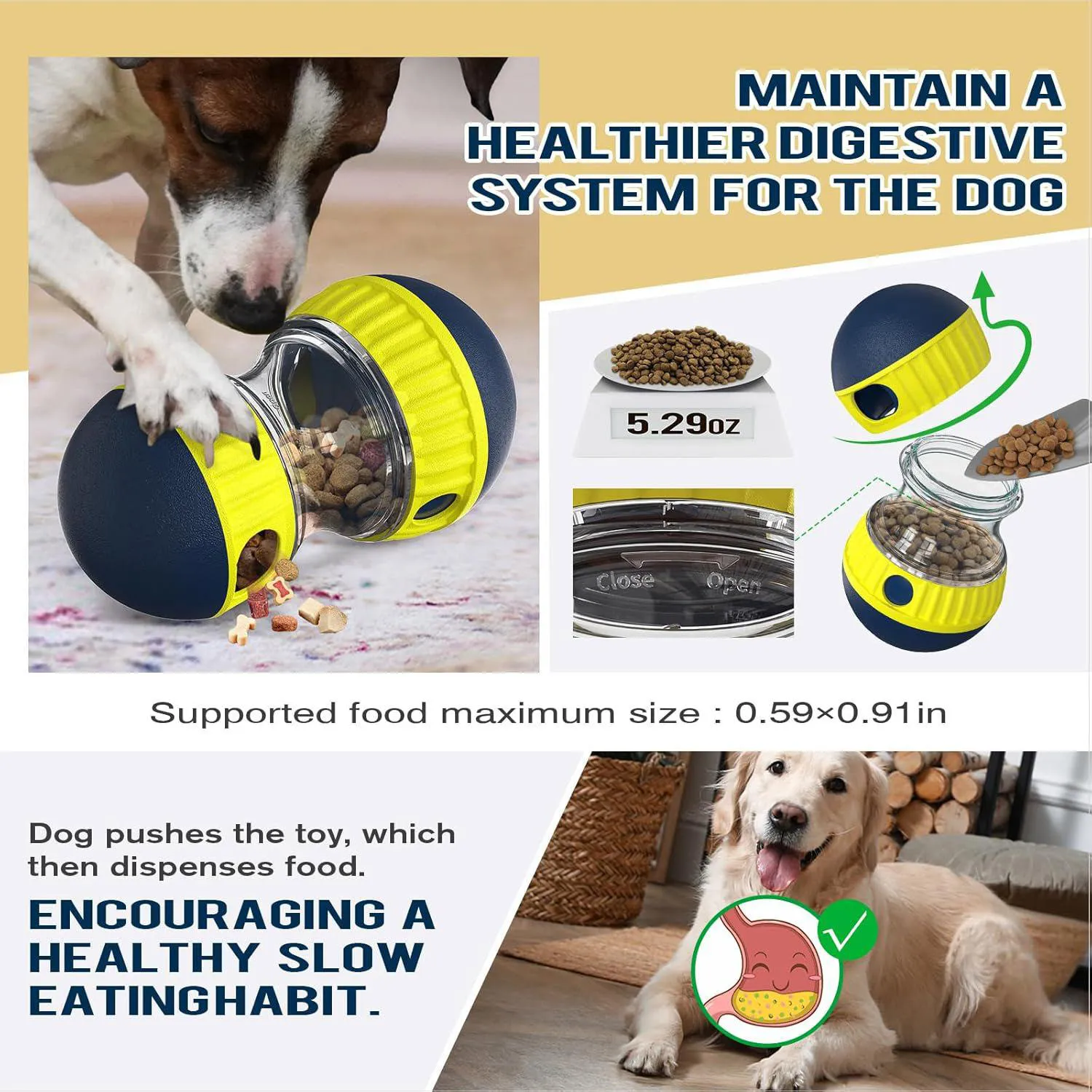 Juguete Interactivo Para Perros Con Dispensador De Golosinas Seguro Y Resistente 4