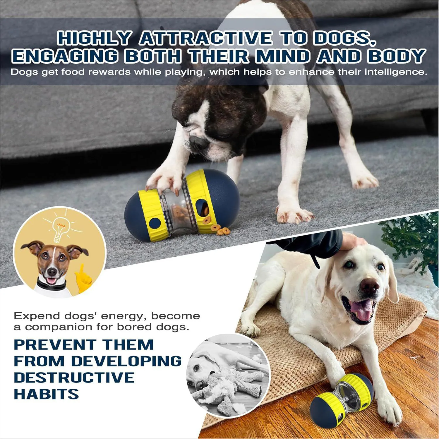 Juguete Interactivo Para Perros Con Dispensador De Golosinas Seguro Y Resistente 6