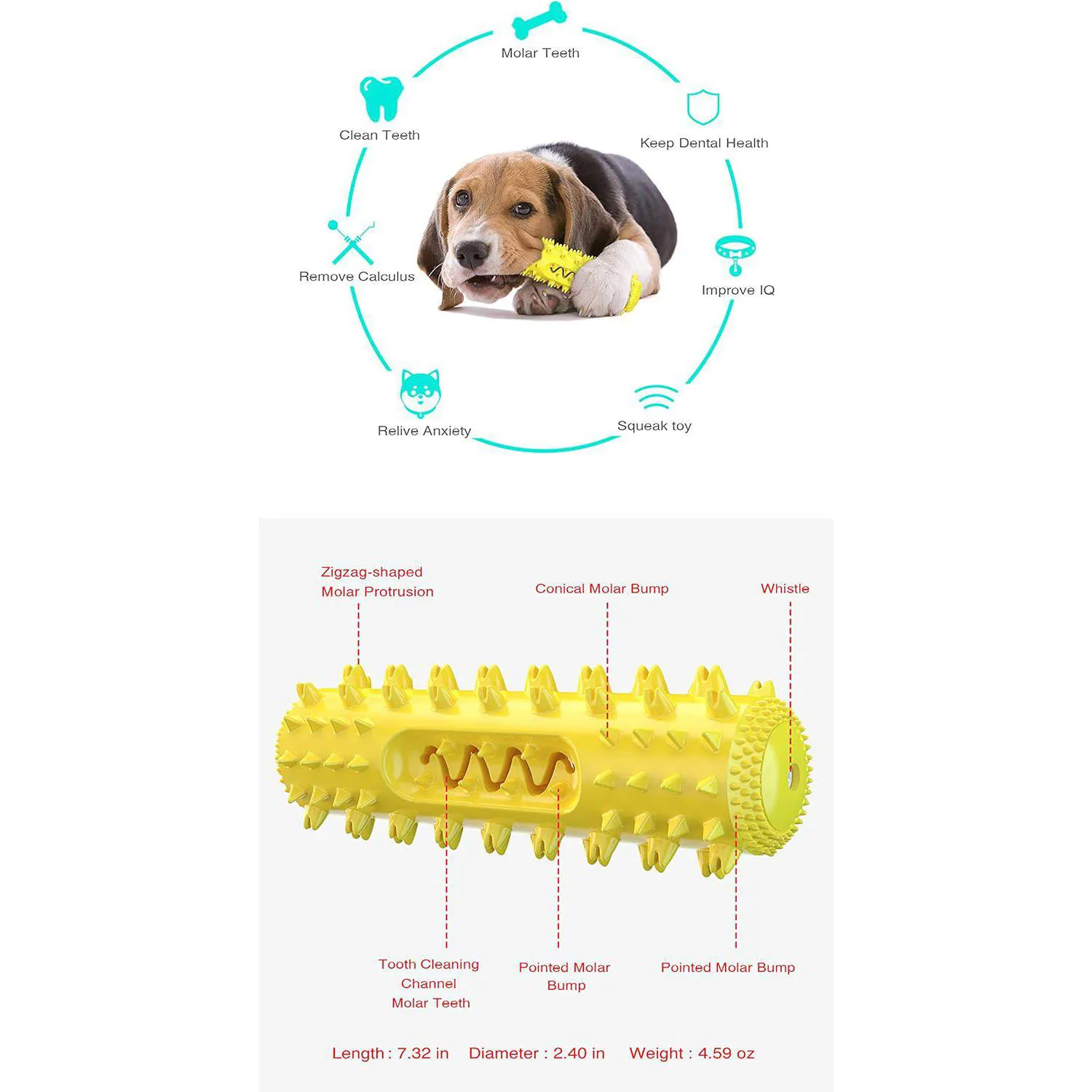 Palo Masticable Para Perros Con Diseño De Cepillo Dental Y Sabor A Mantequilla De Maní