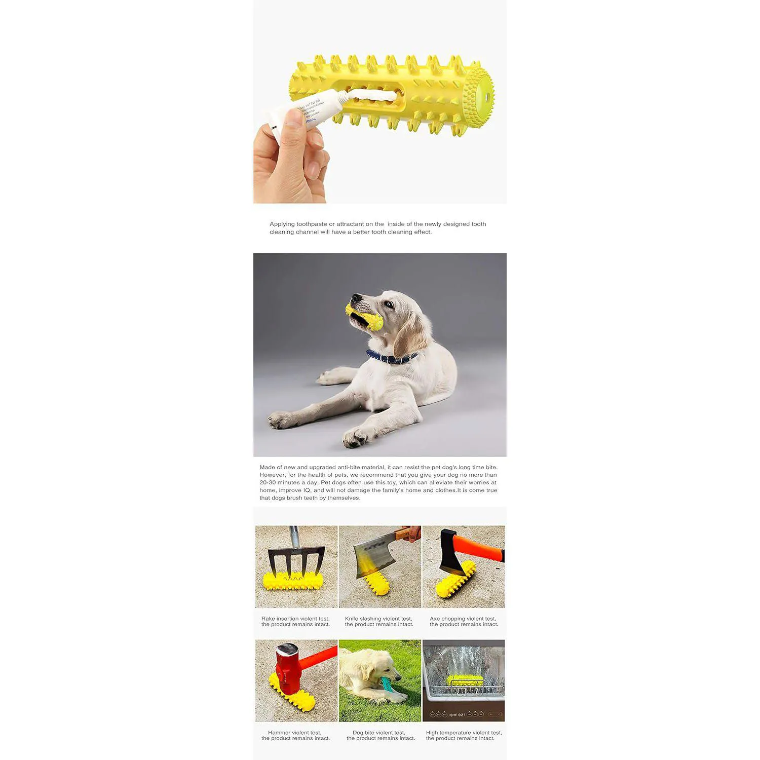 Palo Masticable Para Perros Con Diseño De Cepillo Dental Y Sabor A Mantequilla De Maní 6