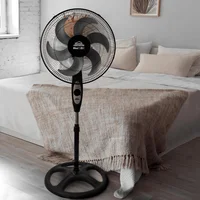 Combo Ventilador Pedestal + Asador Bbq Rojo