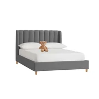 Base Cama con Espaldar Semidoble Infantil Bony 120x190x115 Gris Plomo