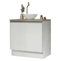 Mueble para Baños 80 cm 2 Puertas Con Encimera Blanco