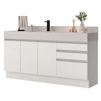 Kit 3 Muebles para Baño 180 cm 3 Puertas 3 Cajones Blanco