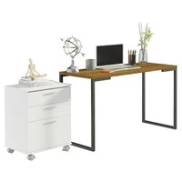 Mesa de Escritorio Industrial 9423 y Cajonero Marron/blanco