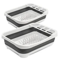 Set X 2 Escurridor Platos Plegable Drenaje Y Compartimentos