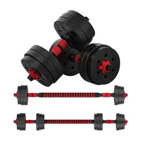 Kit Mancuernas Pesas 10 Kg Con Barra Extensora Termo Forrada
