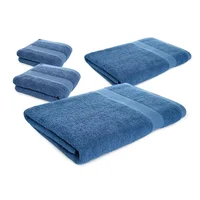 Set X 20 Toallas Corporales y de Mano Azul: 10 Grande + 10 Mediana