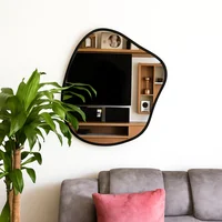 Espejo Irregular Tahiti 70X60 Cm Marco Mdf Negro
