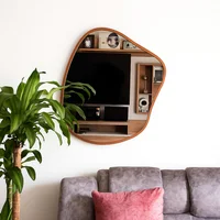 Espejo Irregular Tahiti 70X60 Cm Marco Mdf Oro Rosa
