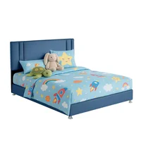 Base Cama con Espaldar Sencillo Infantil Lupe 100x190x130 Azul
