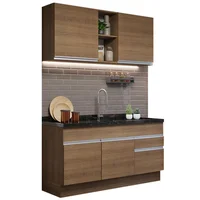 Cocina Integral Glamy 150cm Marron 02 sin Mesón